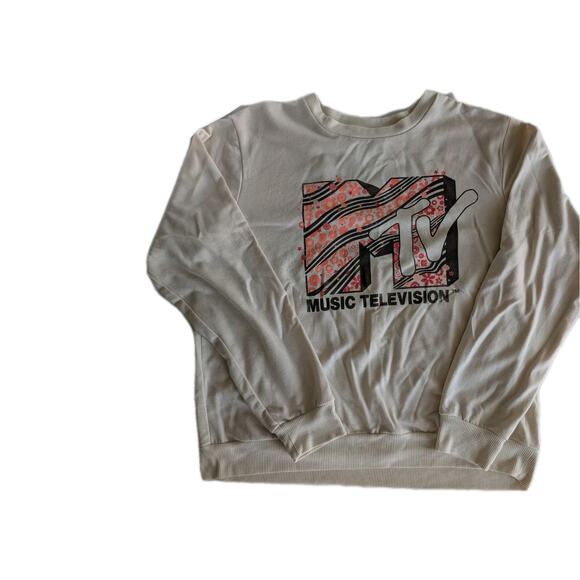 MTV Music Television Logo Sweatshirt Pullover Size Medium Floral 90's Inspired - Picture 1 of 4
